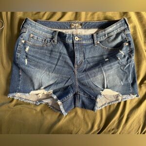 Torrid Blue Distressed Jean Shorts